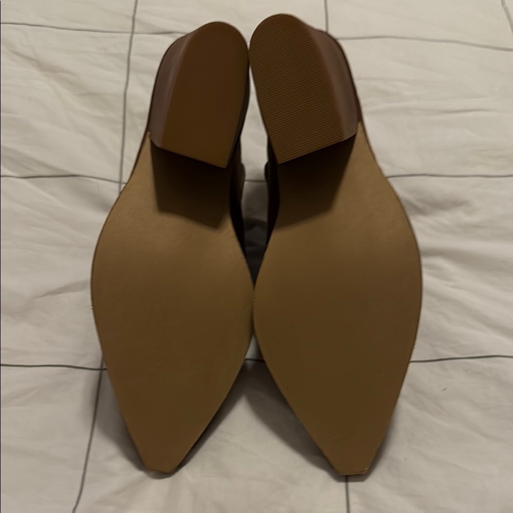 bp Brown Suede Mules with Pointed Toe Size 8 - Picture 6 of 6